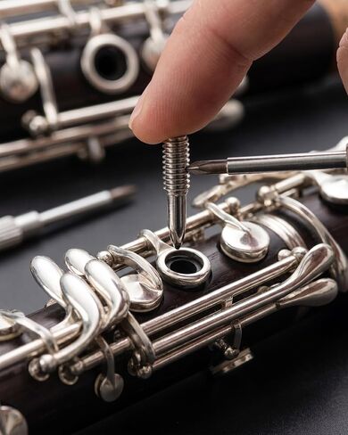 Clarinet Repair Screws - 20-Piece Flat Head Screw Kit for Woodwind Instrument Maintenance, 2mm x 7.5mm (0.08" x 0.30") Clarinet Replacement Hardware for Professionals & Hobbyists in Kuwait
