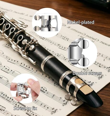 1Pcs Clarinet Ligature B Flat with Adjustable Screwsfor Woodwinds Instrument Accessories in Kuwait