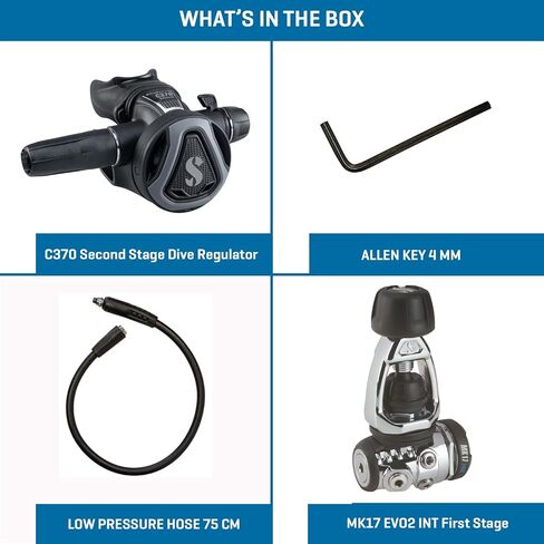 SCUBAPRO MK17 EVO 2 INT/C370 نظام منظم الغوص للغوص، INT، أسود/جرافيت in Kuwait