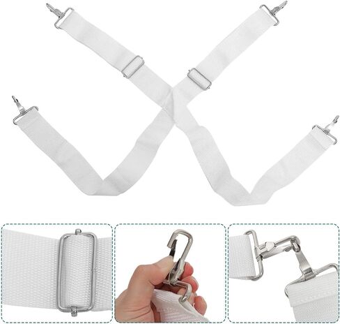 Snare Belts Shoulder Nylon White Straps Adjustable 2pcs Drum Double Accessories with Firm Hold and Anti-slip Feature for Percussion Instrument in Kuwait