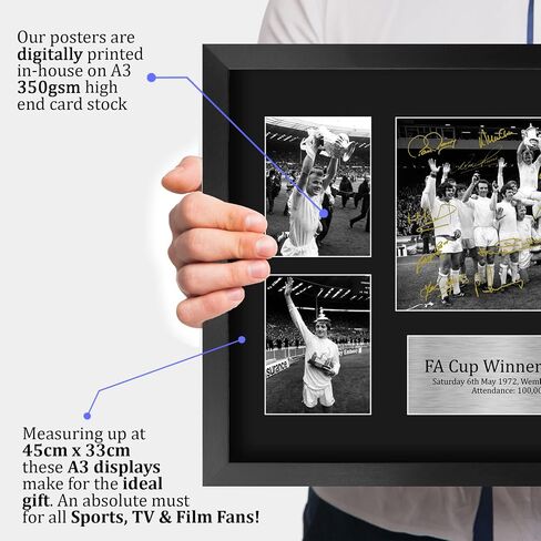 HWC Trading Leeds United 1972 FA Cup Winners 16 x 12 inch (A3) Printed Gifts Memorabilia Signed Autograph Display for Football Fans and Supporters - 16" x 12" Framed in Kuwait