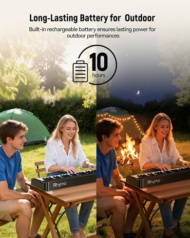 Folding Keyboard Piano, Rhymo Upgraded 88 Key Full Size Portable Semi Weighted Electric Piano Keyboard with 30W Stereo Surround Speaker, USB MIDI, Sustain Pedal for Beginners & Adults (Black) in Kuwait
