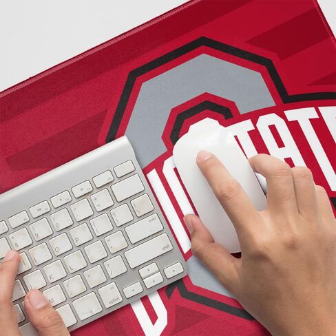 Ohio State University Buckeyes Primary Stripe Large Gaming Mouse Pad Desk Mat with Stitched Edges, Non-Slip Base for Gamer, Home and Office, 31.5 x 15.7 in Kuwait