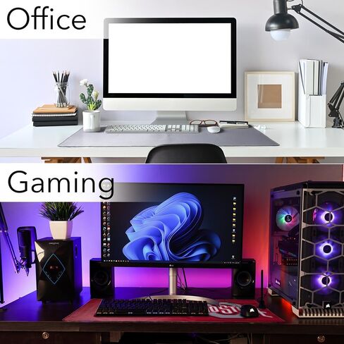 Ohio State University Buckeyes Primary Stripe Large Gaming Mouse Pad Desk Mat with Stitched Edges, Non-Slip Base for Gamer, Home and Office, 31.5 x 15.7 in Kuwait