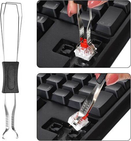3 PCS Keyboard Switches Remover Keycap Puller and Switch Puller Key Cap Removal Tool Stainless Steel Keycap Pullers and Switch Pullers Tool with Cleaning Brushes for Mechanical Keyboard Maintenance in Kuwait