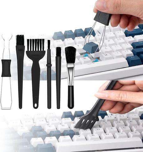 Keyboard Cleaning Kit 6PCS,Keycap & Switch Puller | 5 Anti-Static Brushes for Mechanical Keyboards PC Electronics Maintenance,Reinforced Steel Wide-Grip Set in Kuwait