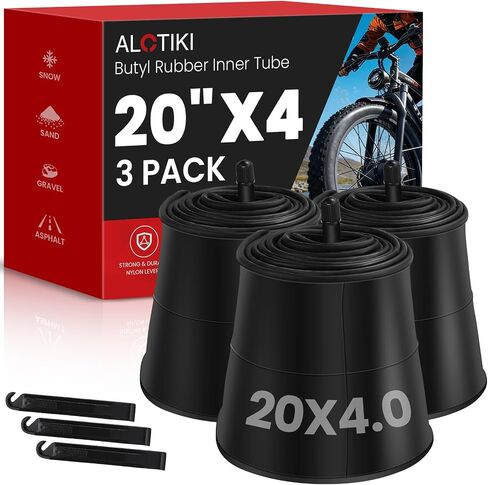 ALOTIKI 20x4.0 Fat Tire Tube, 26x1.75/2.125 Inner Tube, Bike Tube Set with Schrader Valve Premium Butyl Rubber Bicycle Tire Tubes for Mountain Bikes and Ebike Electric Bicycle in Kuwait