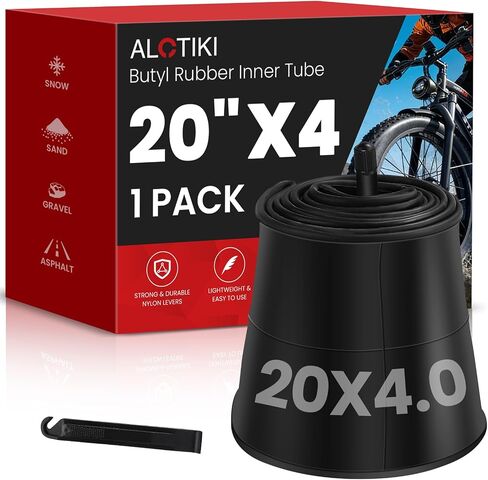 ALOTIKI 20x4.0 Fat Tire Tube, 26x1.75/2.125 Inner Tube, Bike Tube Set with Schrader Valve Premium Butyl Rubber Bicycle Tire Tubes for Mountain Bikes and Ebike Electric Bicycle in Kuwait