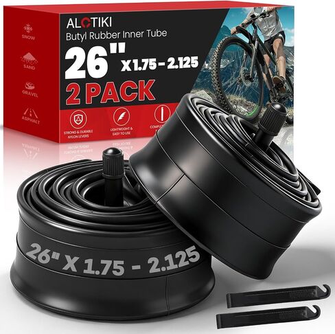 ALOTIKI 20x4.0 Fat Tire Tube, 26x1.75/2.125 Inner Tube, Bike Tube Set with Schrader Valve Premium Butyl Rubber Bicycle Tire Tubes for Mountain Bikes and Ebike Electric Bicycle in Kuwait