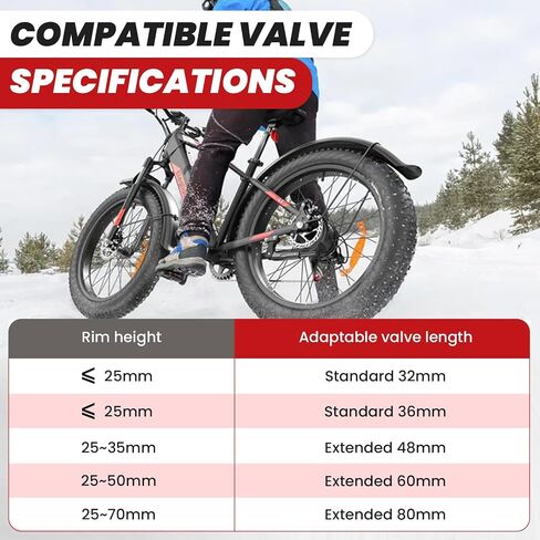 ALOTIKI 20x4.0 Fat Tire Tube, 26x1.75/2.125 Inner Tube, Bike Tube Set with Schrader Valve Premium Butyl Rubber Bicycle Tire Tubes for Mountain Bikes and Ebike Electric Bicycle in Kuwait