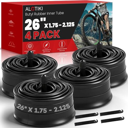 ALOTIKI 20x4.0 Fat Tire Tube, 26x1.75/2.125 Inner Tube, Bike Tube Set with Schrader Valve Premium Butyl Rubber Bicycle Tire Tubes for Mountain Bikes and Ebike Electric Bicycle in Kuwait