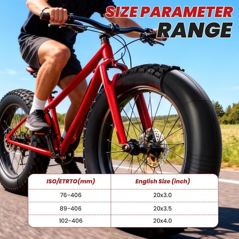 ALOTIKI 20x4.0 Fat Tire Tube, 26x1.75/2.125 Inner Tube, Bike Tube Set with Schrader Valve Premium Butyl Rubber Bicycle Tire Tubes for Mountain Bikes and Ebike Electric Bicycle in Kuwait