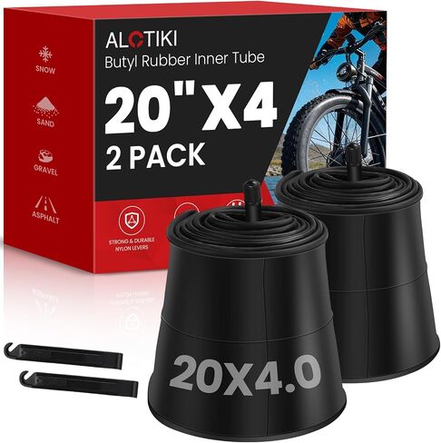 ALOTIKI 20x4.0 Fat Tire Tube, 26x1.75/2.125 Inner Tube, Bike Tube Set with Schrader Valve Premium Butyl Rubber Bicycle Tire Tubes for Mountain Bikes and Ebike Electric Bicycle in Kuwait