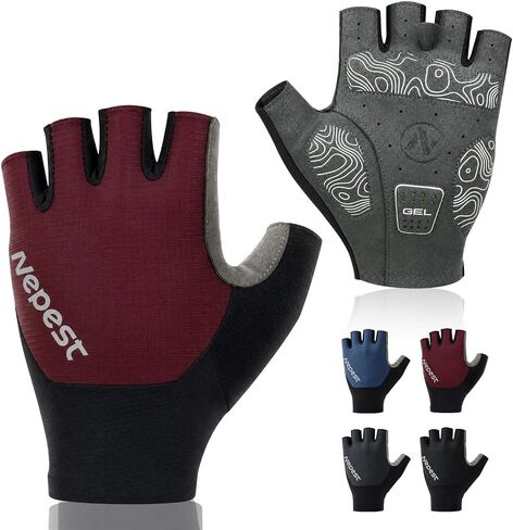 Nepest Road Cycling Gloves for Men Women Padded Absorbing Fingerless Bike Gloves for Biking Bicycle Gravel & MTB in Kuwait