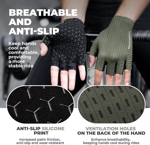 ROCKBROS Cycling Gloves Half Finger MTB & Road Biking Gloves for Men Women Lightweight Breathable Anti Slip Gloves for Riding Driving in Kuwait