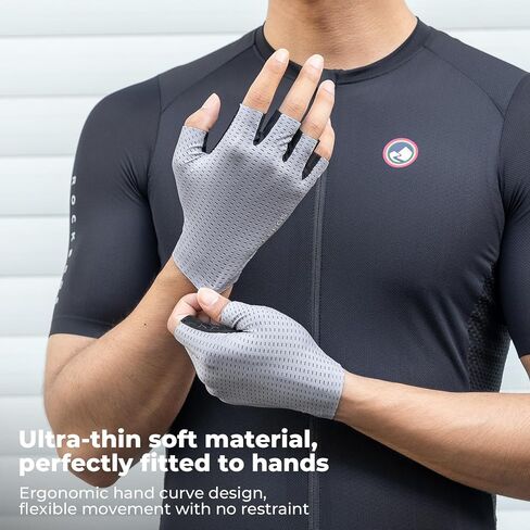 ROCKBROS Cycling Gloves Half Finger MTB & Road Biking Gloves for Men Women Lightweight Breathable Anti Slip Gloves for Riding Driving in Kuwait