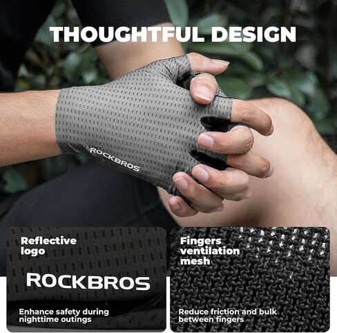 ROCKBROS Cycling Gloves Half Finger MTB & Road Biking Gloves for Men Women Lightweight Breathable Anti Slip Gloves for Riding Driving in Kuwait