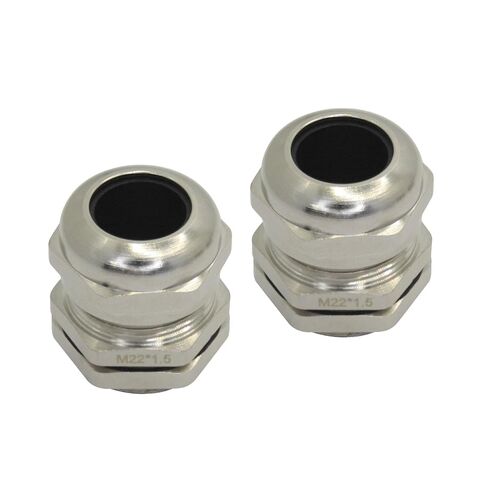 M22 Nickel Plated Brass Adjustable Cable Gland Connector, IP68 Waterproof Dustproof with Gaskets & Locknut, Cable Diameter 10-14mm, 2Pcs in Kuwait