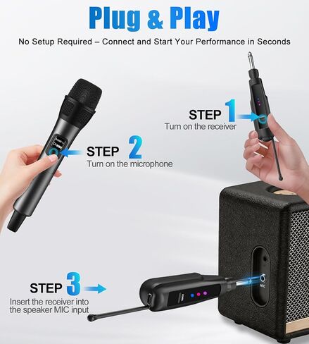 Aveek Wireless Microphone, 262FT Long Range Rechargeable Karaoke Mic, 40-Hour Battery with Low Latency Studio Sound for Church, Speech, Wedding, Stage, DJ, Karaoke Events, Red & Black, 2 Pack | Stable Signal Long Range 262ft, High-Fidelity Sound, 40H Batt in Saudi Arabia
