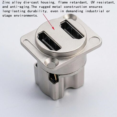 2PCS Dual HDMI 2.0 Panel Mount Connector, HDMI Pass Through Cable Coupler 4K 30Hz 3D and HDR Female to Female Bulkhead Adapter with Weatherproof Dust Cap in Kuwait