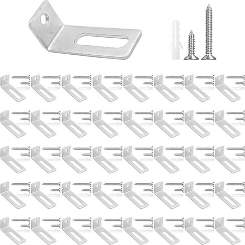 40PCS Whiteboard Mounting Hardware Kits, L-Shaped Hanging Brackets with Screws & Expansion Tubes, Wall Installation Support Kit for Office Classroom Home in Kuwait