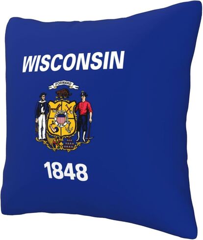 Wisconsin State Flag All-Season Throw Pillowcases, Fabric Sofa and Interior Decorative Pillowcases, Soft and Fluffy Cushions. in Kuwait
