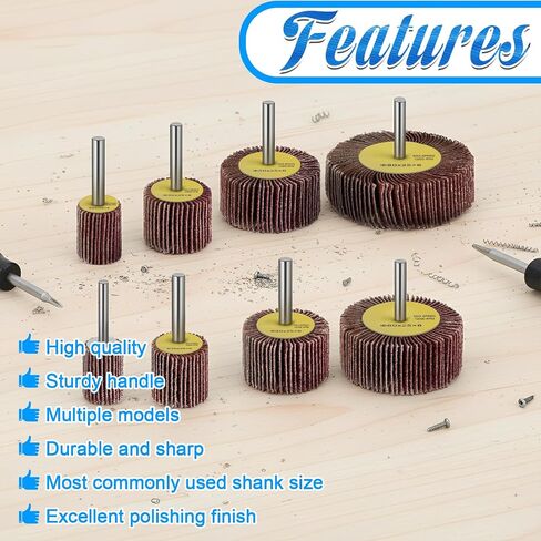 40 Pack 80 Grit Abrasive Flap Wheel Sander, Aluminum Oxide Flap Wheels Cylindrical Shape Sanding Wheel for Drill 1/4" Shank for Removing Rust and Polishing in Kuwait