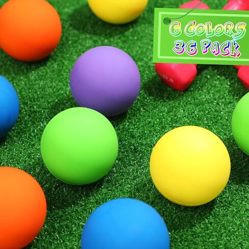 Sosation 36 Pcs Lacrosse Balls Bulk 2.5 Inch Soft Rubber Massage Balls Lacrosse Balls for Practice Training Stress Relief Balls Myofascial Release Tools Muscle Knot Remover Balls in Kuwait