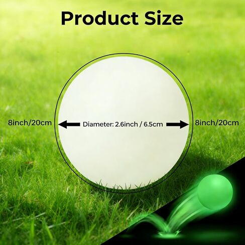 6PCS Glow in The Dark Lacrosse Ball, 8" Street Hockey Balls Training Sport Ball for Indoor Outdoor Sports Night Practice in Kuwait