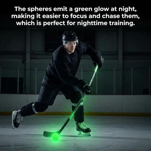 6PCS Glow in The Dark Lacrosse Ball, 8" Street Hockey Balls Training Sport Ball for Indoor Outdoor Sports Night Practice in Kuwait