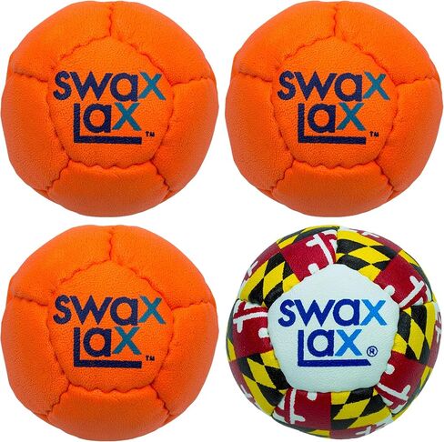 كرة تدريب لاكروس من SWAX LAX Orange and Maryland Bundle - كرة تدريب داخلية وخارجية مع ارتداد وارتدادات أقل - نفس الحجم والوزن مثل كرة لاكروس التنظيمية ولكنها ناعمة in Kuwait