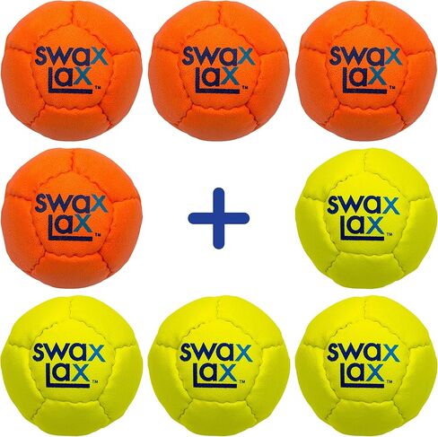 كرة تدريب لاكروس باللونين البرتقالي والأصفر من SWAX LAX - كرة تدريب داخلية وخارجية مع ارتداد أقل وارتدادات أقل - نفس الحجم والوزن مثل كرة لاكروس التنظيمية ولكنها ناعمة in Kuwait
