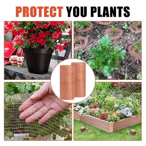 Copper Mesh Rodent Control Kit, 8" x 100 ft Pure Copper Wool Wire Mesh, Mouse & Rat Hole Filler, Rustproof Wire Mesh for Pest, Snail, Mice,Bird with Packing Stick and Scissors in Saudi Arabia