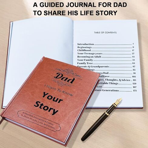 هدايا junqiu for dad - أبي أريد أن أعرف قصة حياتك ، كتاب دفتر اليومية الموجهة للأب - هدايا عيد الأب ، هدايا عيد ميلاد لأبي من ابن الابن ، أبي هدايا لعيد الميلاد in Kuwait