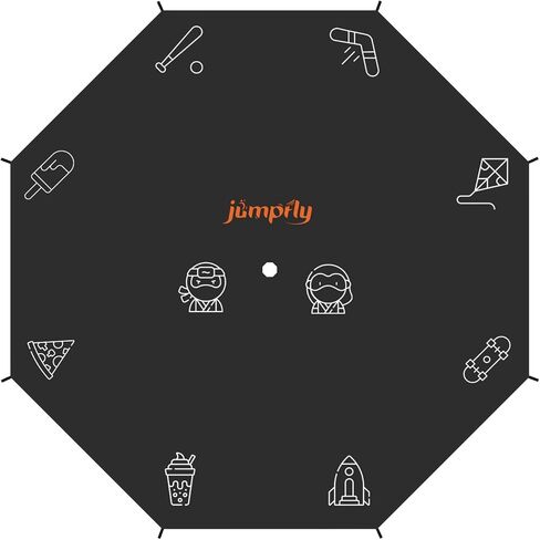 غطاء ظل الترامبولين من Jumpfly، غطاء الترامبولين لـ 14FT 8 أقطاب مستقيمة مستديرة للحماية من الشمس، سهل التركيب، ملحقات الترامبولين لملعب الفناء الخلفي in Kuwait