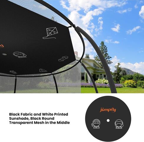 غطاء ظل الترامبولين من Jumpfly، غطاء الترامبولين لـ 14FT 8 أقطاب مستقيمة مستديرة للحماية من الشمس، سهل التركيب، ملحقات الترامبولين لملعب الفناء الخلفي in Kuwait