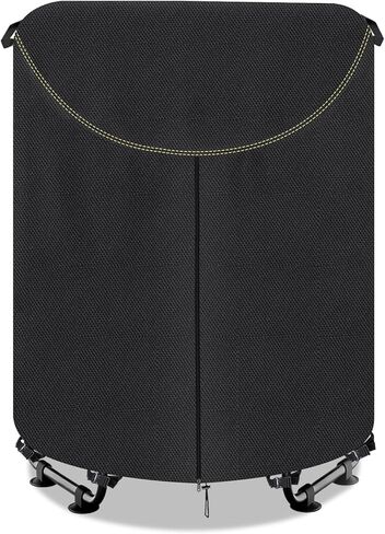 Kids Trampoline Cover,600D Heavy-Duty Outdoor Waterproof Trampoline Cover, UV-Resistant and Windproof,Suitable for 55–60 inch Round Kids' Trampolines with Drawstring & Buckles - Black in Kuwait
