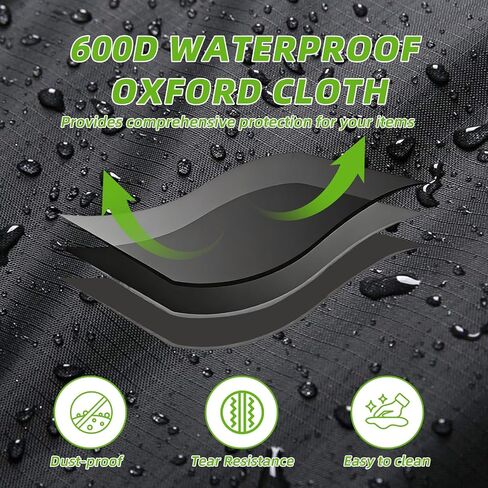 Kids Trampoline Cover,600D Heavy-Duty Outdoor Waterproof Trampoline Cover, UV-Resistant and Windproof,Suitable for 55–60 inch Round Kids' Trampolines with Drawstring & Buckles - Black in Kuwait