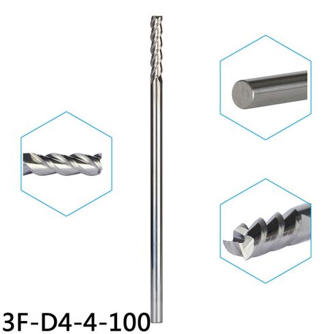 Tungsten Steel End Mills 5pcs/D4-4-100 Milling Cutters for Aluminum CNC Tools 3-Flute End Mills Router Bits,Aluminum Composite in Kuwait