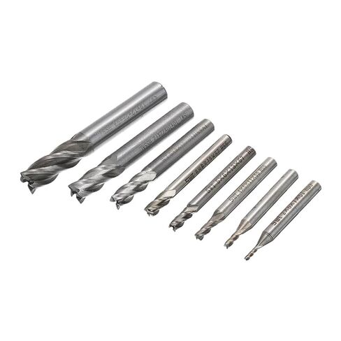 8 Pcs/lot HSS Carbide Straight Shank Milling Cutter Kit Set 4 Flute End Mill CNC Cutter Drill Bit Tool 2/3/4/5/6/8/10/12mm in Kuwait