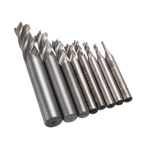 8 Pcs/lot HSS Carbide Straight Shank Milling Cutter Kit Set 4 Flute End Mill CNC Cutter Drill Bit Tool 2/3/4/5/6/8/10/12mm in Kuwait
