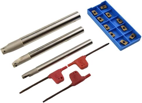 300R CNC Indexable End Mill Holder Set with 10pcs APMT1135 Inserts, Alloy Steel Turning Tool Holders C10-10 C12-12 C16-16 for Metalworking and Manufacturing in Saudi Arabia