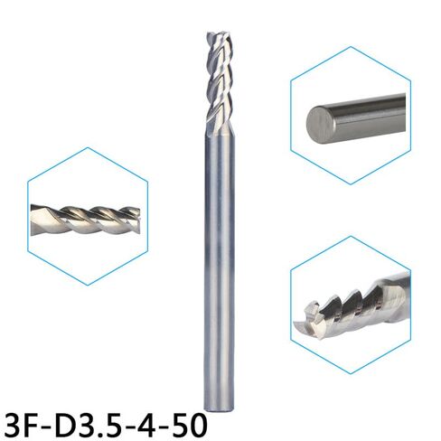 5pcs/D3.5-4-50 Milling Cutters for Aluminum CNC Tools Solid Carbide CNC 3-Flute End Mills Router Bits,Aluminum Composite Panels in Kuwait