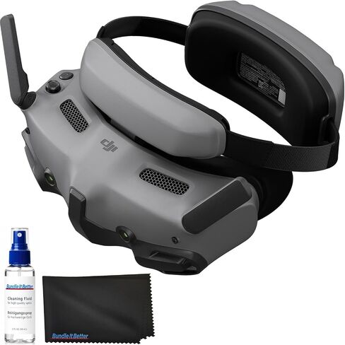 DJI Goggles 3 FPV Goggles with Micro-OLED Screens, O4 HD Video Transmission, Adjustable Diopters, Real View PiP, Wireless Streaming Bundle with Lens Cleaning Kit in Kuwait