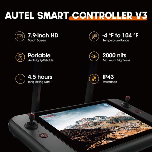 Autel Robotics EVO 2 Pro Enterprise V3, 1" CMOS Sensor, 20MP Photo& 6K/30fps Video, 12-bit DNG, 42 MIN, Carbon Fiber Arms, 15KM Transmission, 7.9" Smart Controller V3, w/Spotlight/Loudspeaker/Strobe in Kuwait