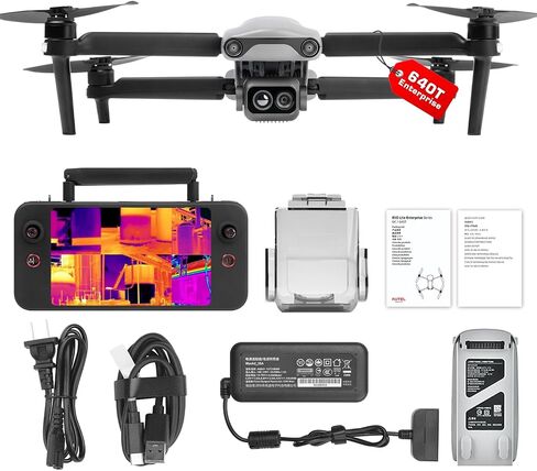 Autel Robotics EVO Lite 640T Enterprise Basic Combo, 640x512 T~hermal&1/2'' CMOS 48MP V~isible C-a-mera, AI Target Recognition, 1-16x Digital Zoom, 866g, 40Min, Split-Screen Display, 12KM in Kuwait