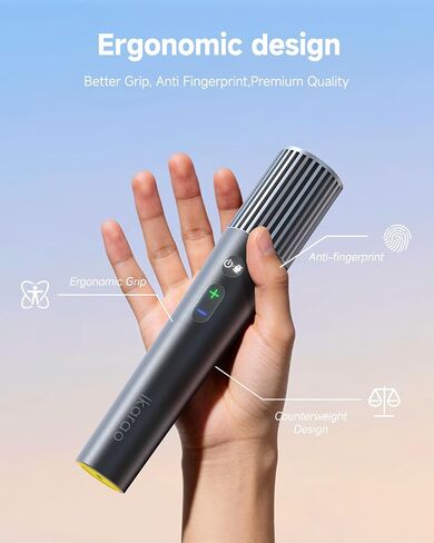 Ikarao Wireless Microphone with Dual Channel Receiver & UV Self-Cleaning Storage Case, 2 Handheld Dynamic Mics, 20H Battery, 100ft Range, Plug & Play Karaoke Mic for JBL, Party, Home, Church (Black) in Kuwait