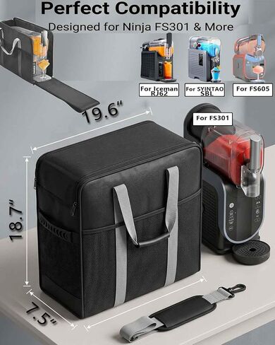 حقيبة حمل آلة Slushie لـ Ninja Slushie Max FS605 FS301 FS300 Iceman RJ62، جيب ذو سعة كبيرة لملحقات آلة Slushie، واقي سميك متوافق مع معظم نماذج آلات Slushie | سعة كبيرة مناسبة لمعظم ماكينات السلاشي، Acc in Kuwait