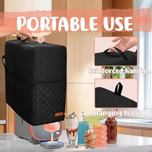CROTIRAD Slushie Machine Dust Cover for Ninja SLUSHi Max XXL Smart Frozen Drink Maker, Hanging & Easy Foldable Dust Cover for Ninja Slushie Max FS605 and Accessories, Black in Kuwait