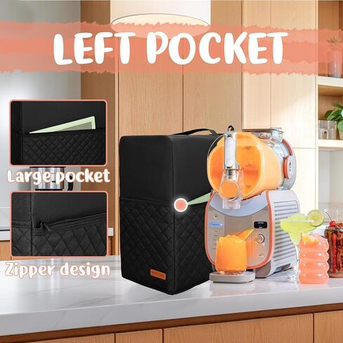 CROTIRAD Slushie Machine Dust Cover for Ninja SLUSHi Max XXL Smart Frozen Drink Maker, Hanging & Easy Foldable Dust Cover for Ninja Slushie Max FS605 and Accessories, Black in Kuwait